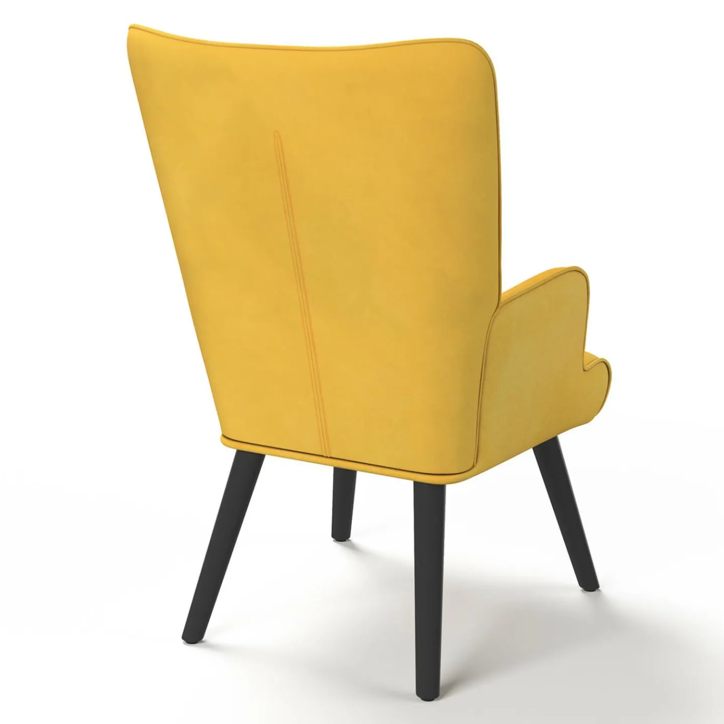 Fauteuil scandinave en velours jaune moutarde*IDMarket Online