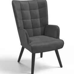 Fauteuil scandinave en velours gris*IDMarket