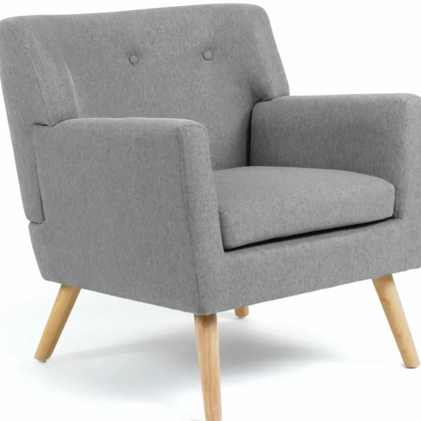 Fauteuil scandinave gris chiné*IDMarket