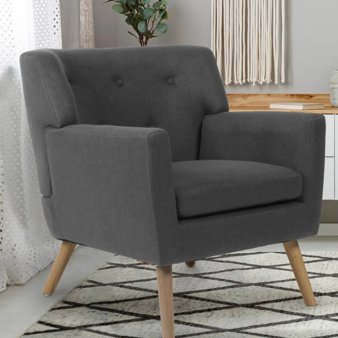 Fauteuil scandinave gris anthracite*IDMarket