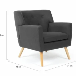 Fauteuil scandinave gris anthracite*IDMarket
