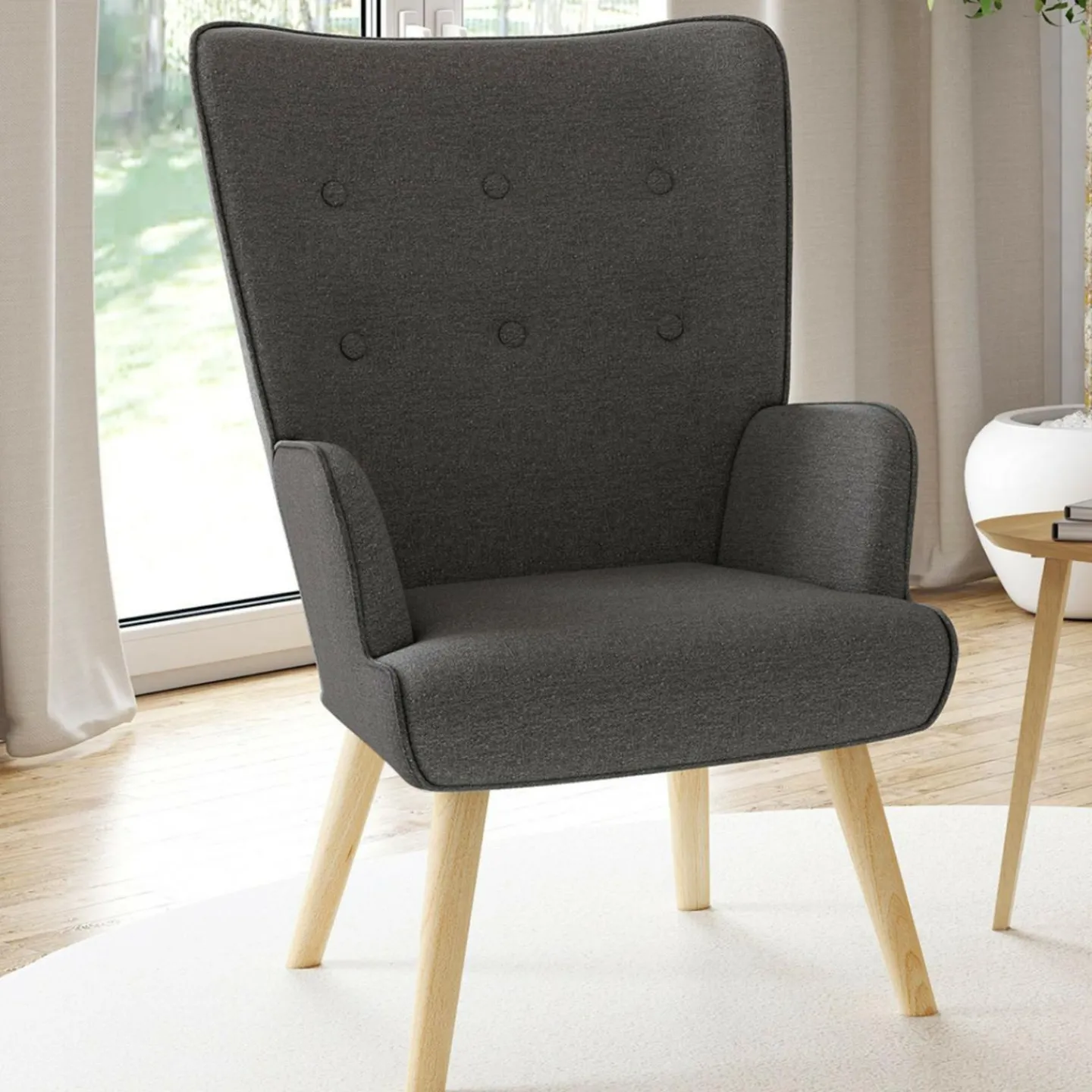 Fauteuil scandinave gris anthracite IVAR*IDMarket Online