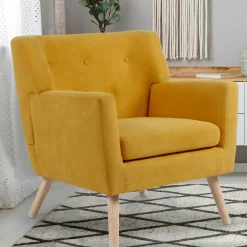 Fauteuil scandinave jaune moutarde*IDMarket Hot