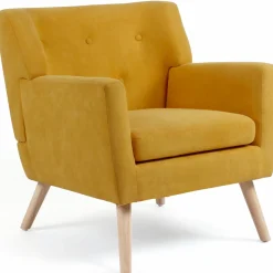 Fauteuil scandinave jaune moutarde*IDMarket Hot