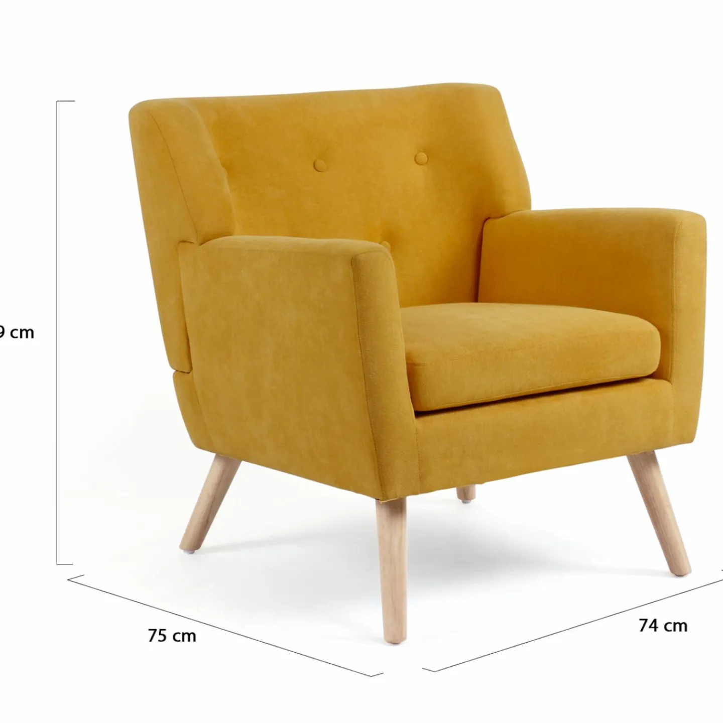 Fauteuil scandinave jaune moutarde*IDMarket Hot