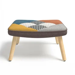 Fauteuil scandinave multicolore avec repose pieds*IDMarket Discount