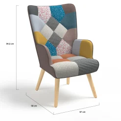 Fauteuil scandinave multicolore*IDMarket Hot