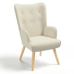 Fauteuil scandinave tissu beige*IDMarket Sale
