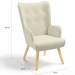 Fauteuil scandinave tissu beige*IDMarket Sale