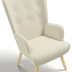 Fauteuil scandinave tissu beige*IDMarket Sale