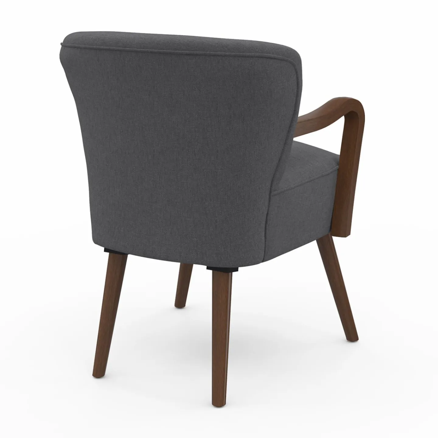 Fauteuil vintage gris avec pieds en bois foncé*IDMarket Online