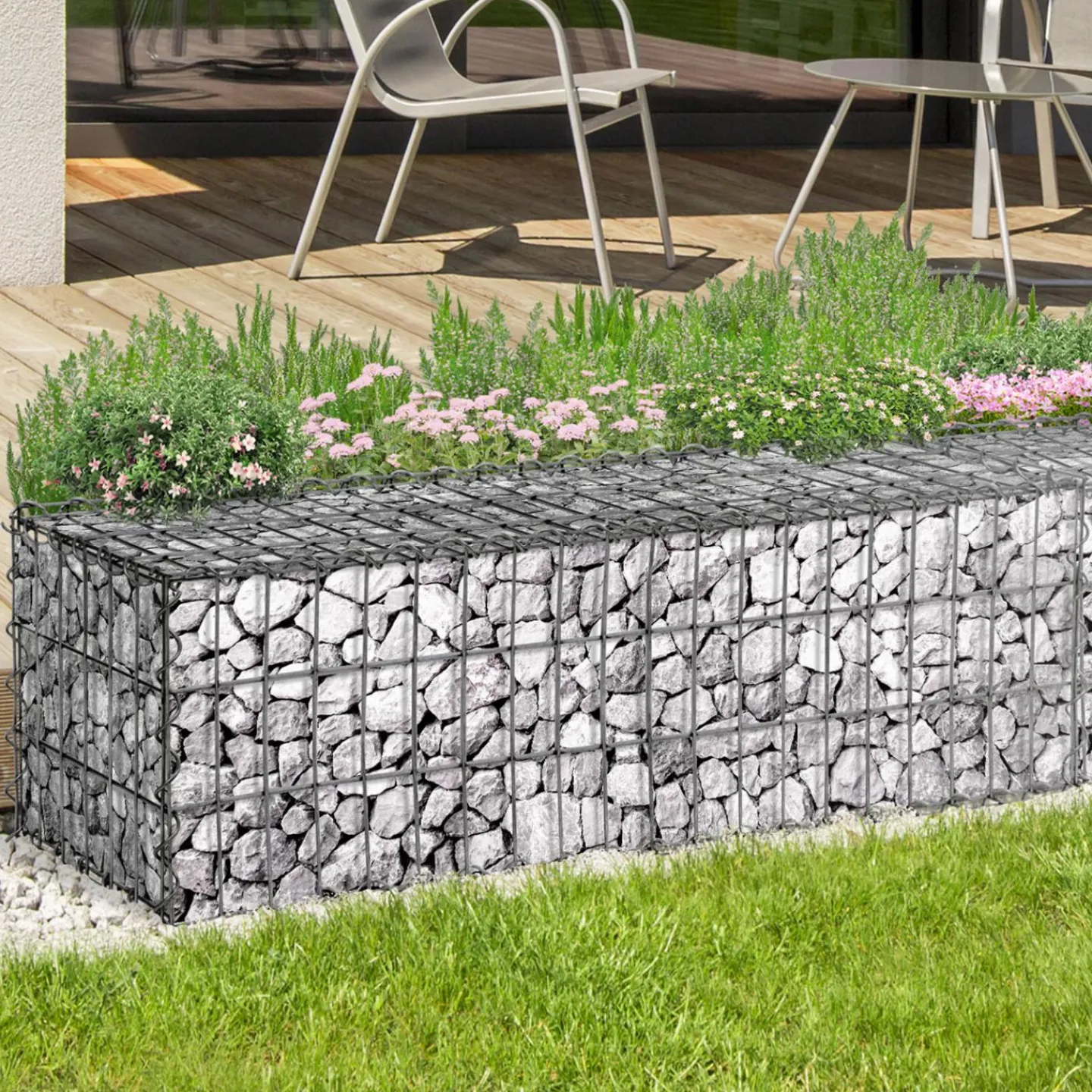 Gabions pour pierre (jardin) 100 x 30 x 30 cm : lot de 2*IDMarket Outlet