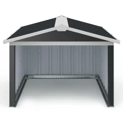 Garage pour robot tondeuse en métal gris anthracite*IDMarket Hot