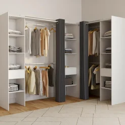 Grand dressing d’angle extensible 230x140x180 cm blanc*IDMarket Sale