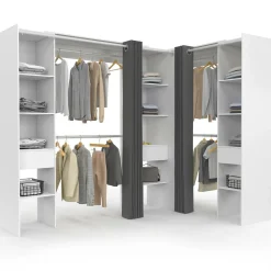 Grand dressing d’angle extensible 230x140x180 cm blanc*IDMarket Sale