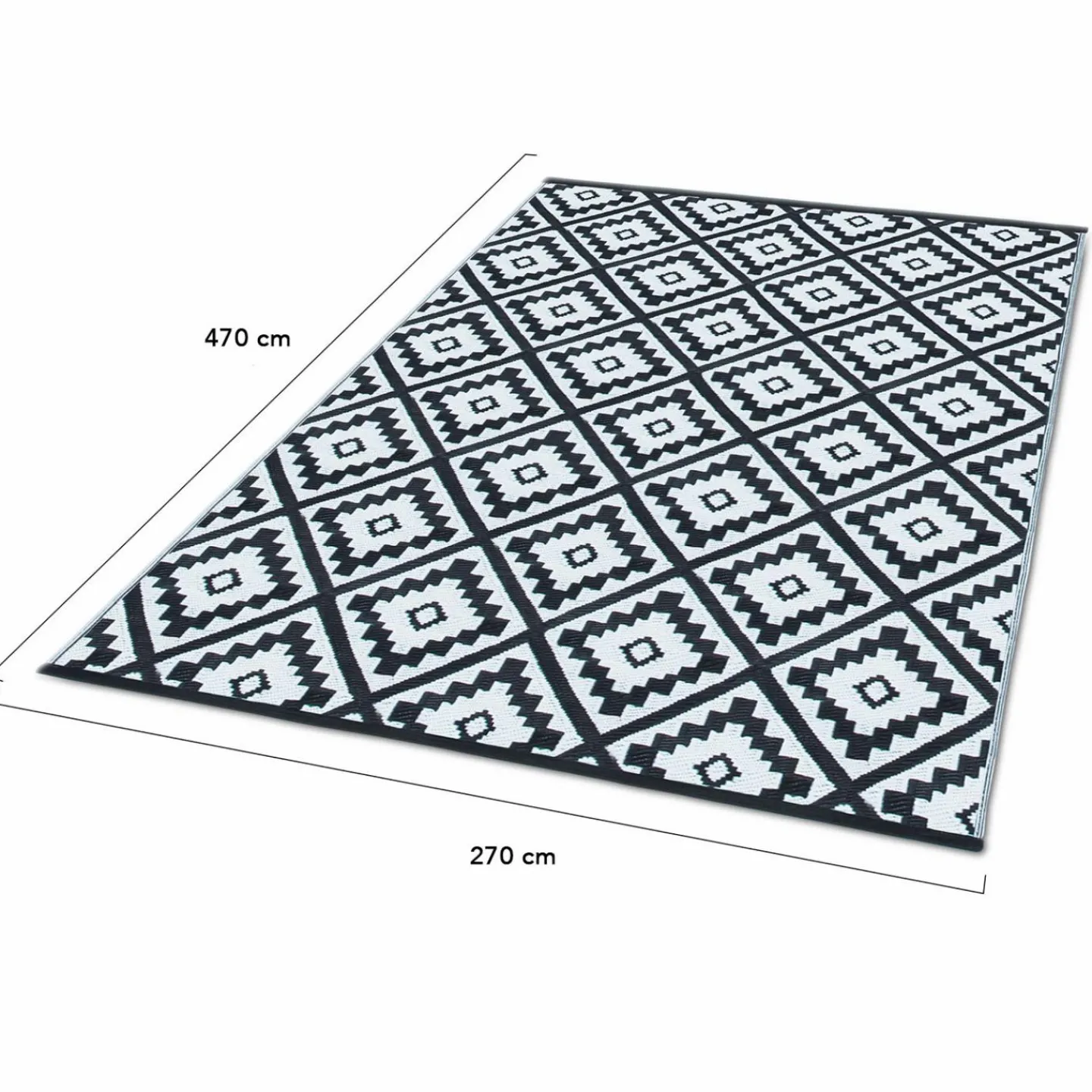 Grand tapis noir pour terrasse et extérieur*IDMarket New