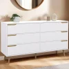 Grande commode blanche scandinave avec 6 tiroirs*IDMarket Discount
