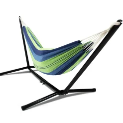 Hamac bleu avec support métal*IDMarket New