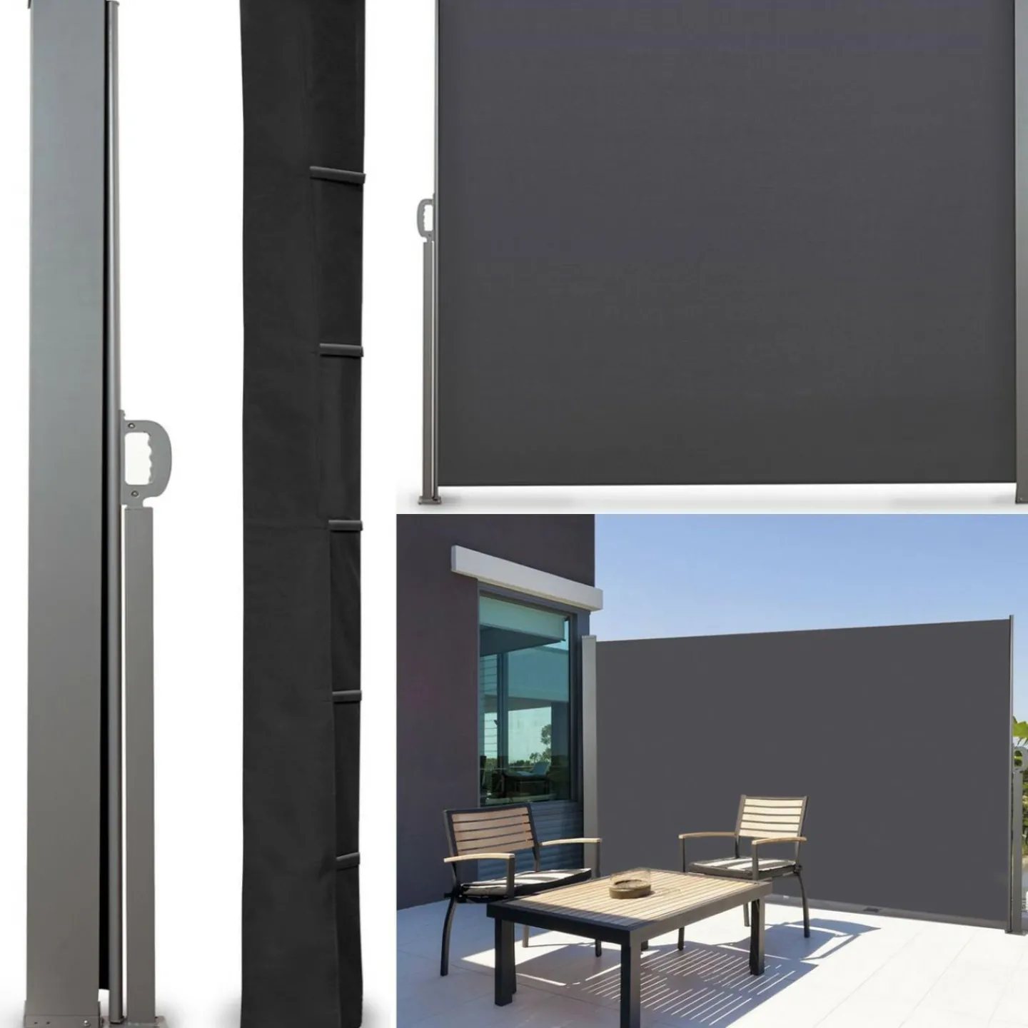 Housse pour paravent rétractable hauteur 1 m 60 noir*IDMarket Best