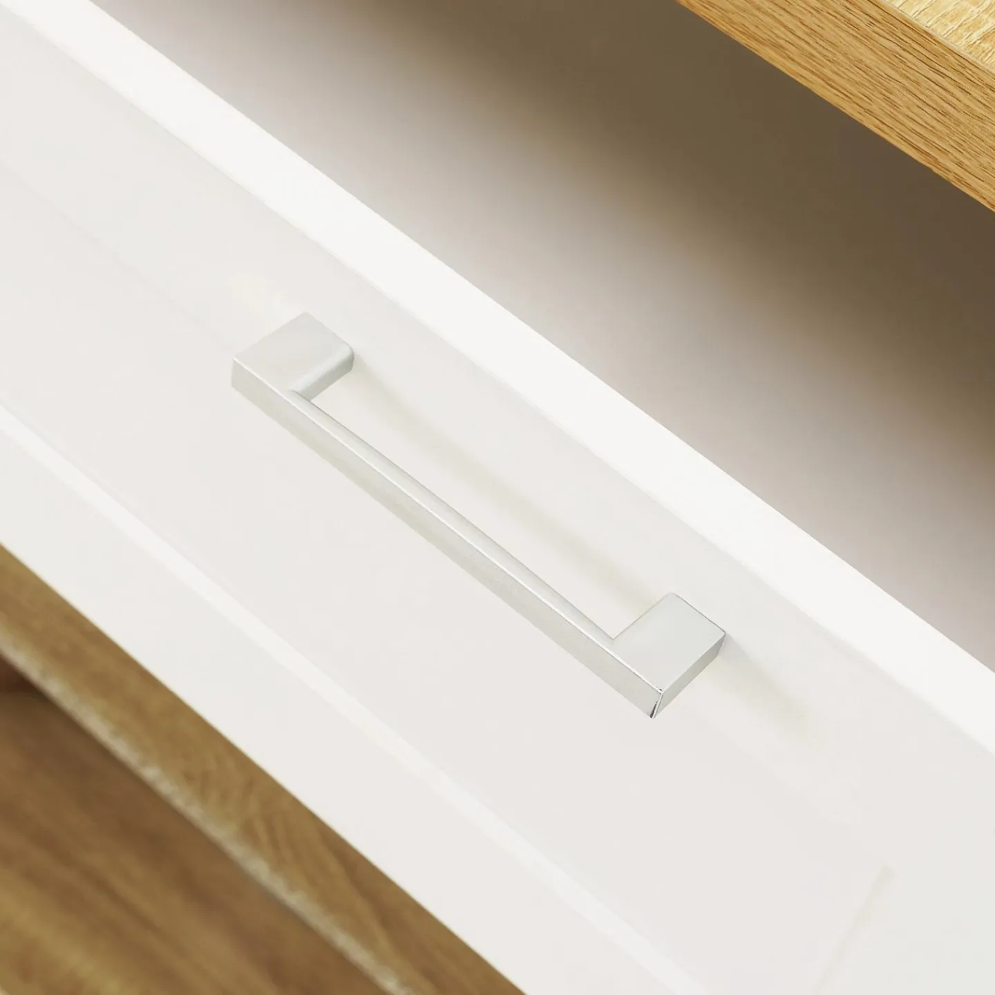 Ilot central blanc et bois 130 cm pour 4 personnes*IDMarket Discount