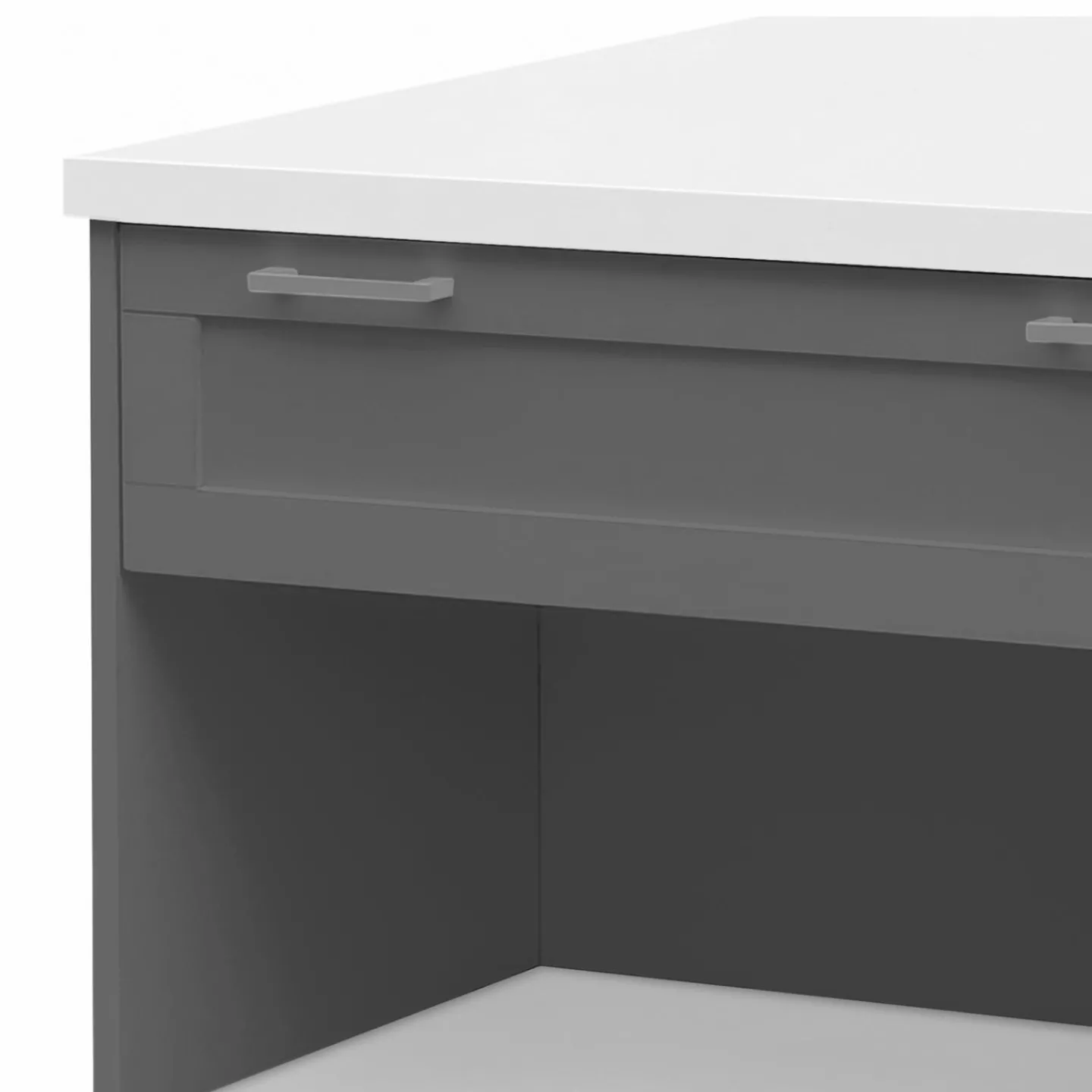 Ilot central blanc et gris 130 cm pour 4 personnes*IDMarket Hot