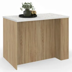 Ilot central bois avec plan de travail terrazzo*IDMarket Clearance