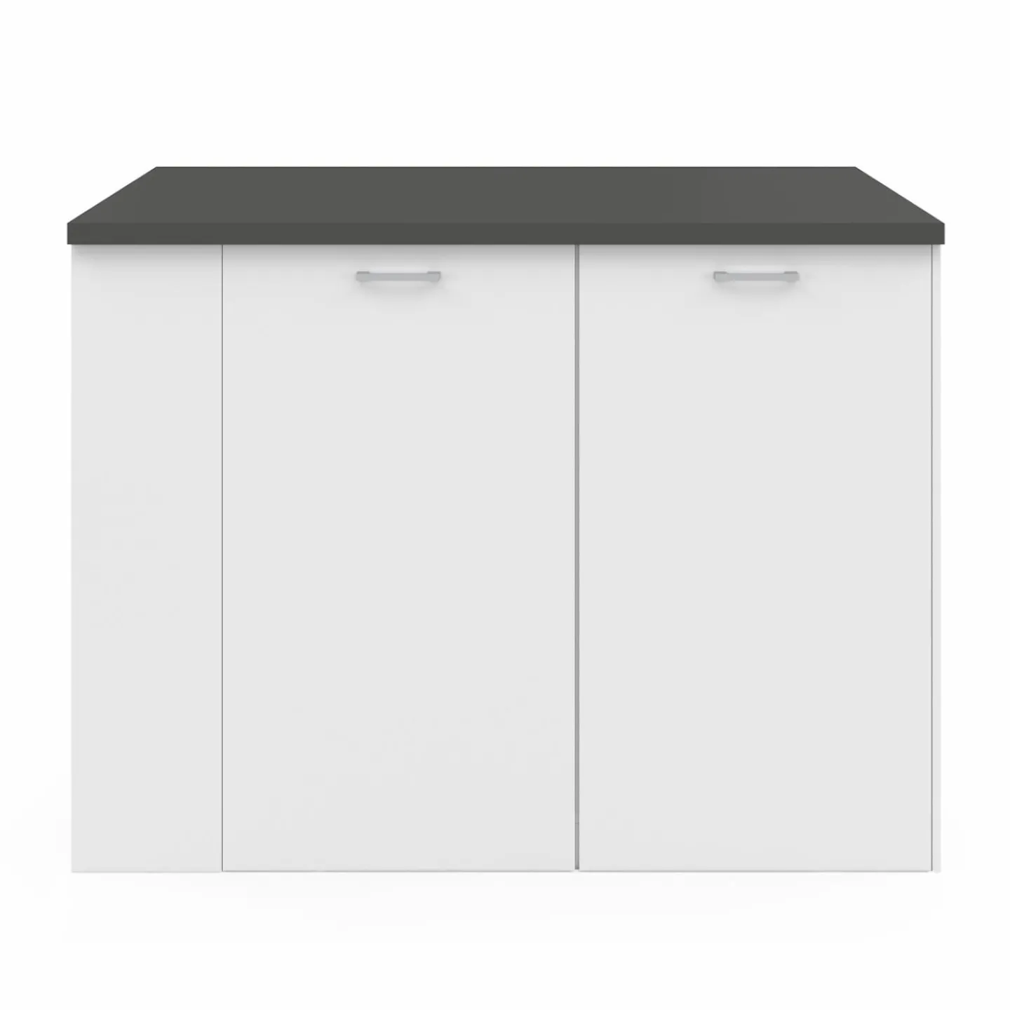 Ilot central bois blanc plan de travail gris anthracite*IDMarket Sale