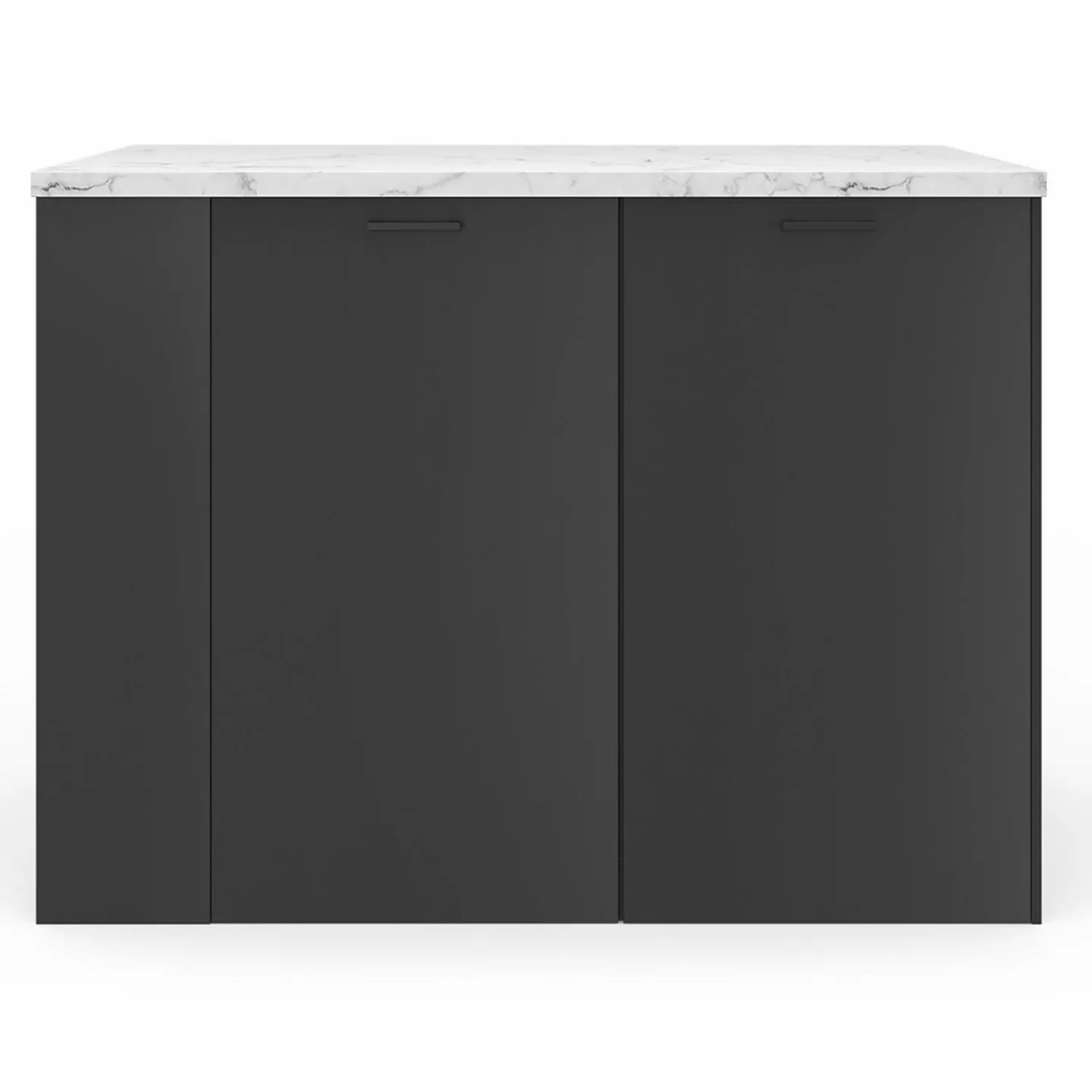 Ilot central de cuisine bois noir et effet marbre*IDMarket Best