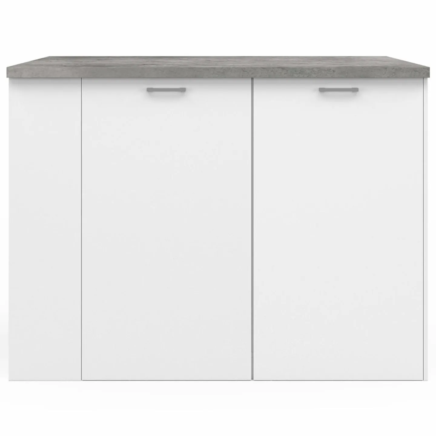 Ilot central de cuisine bois blanc et effet béton*IDMarket New