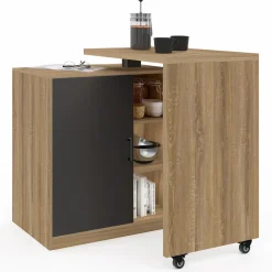 Ilot central pivotant imitation hêtre porte noire*IDMarket Sale