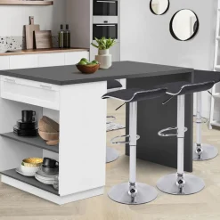 Ilot mange debout blanc et gris 130 cm*IDMarket Clearance