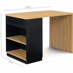 Ilot mange debout noir et bois 130 cm*IDMarket Best