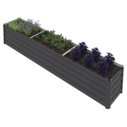 Jardinière en métal rectangulaire avec lit surélevé de 240 x 40 x 45 cm*IDMarket Online