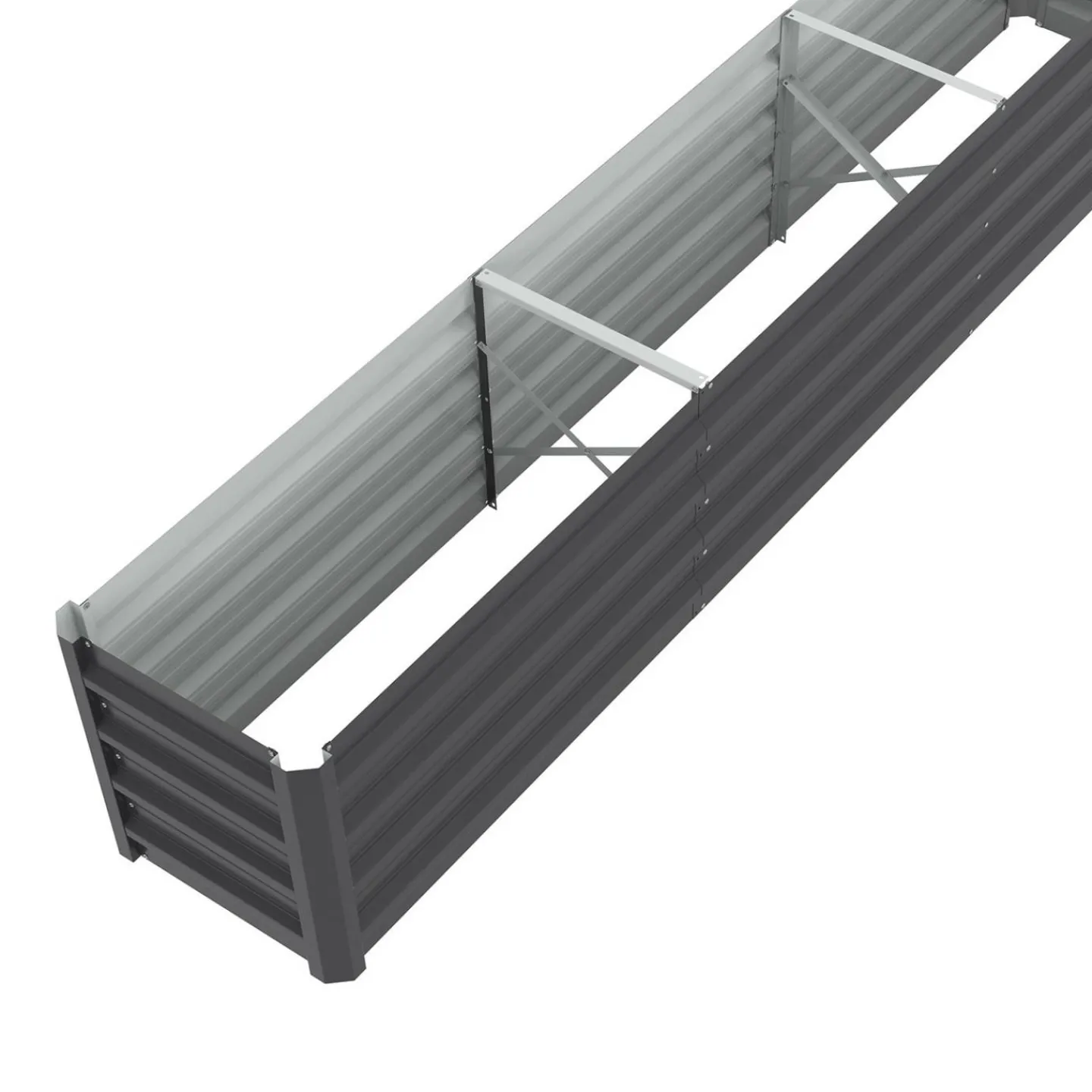 Jardinière en métal rectangulaire avec lit surélevé de 240 x 40 x 45 cm*IDMarket Online