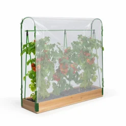 Kit complet 3 carrés potager et serre à tomates + treillis + housse*IDMarket Online