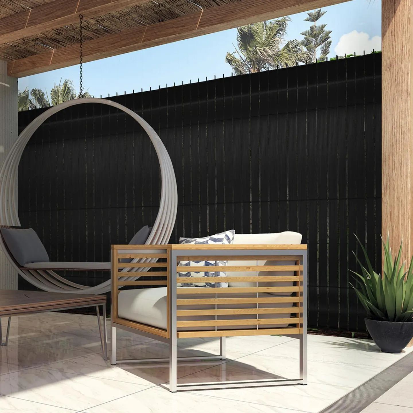 Kit de lamelles d’occultation pour grillage rigide noires*IDMarket Sale