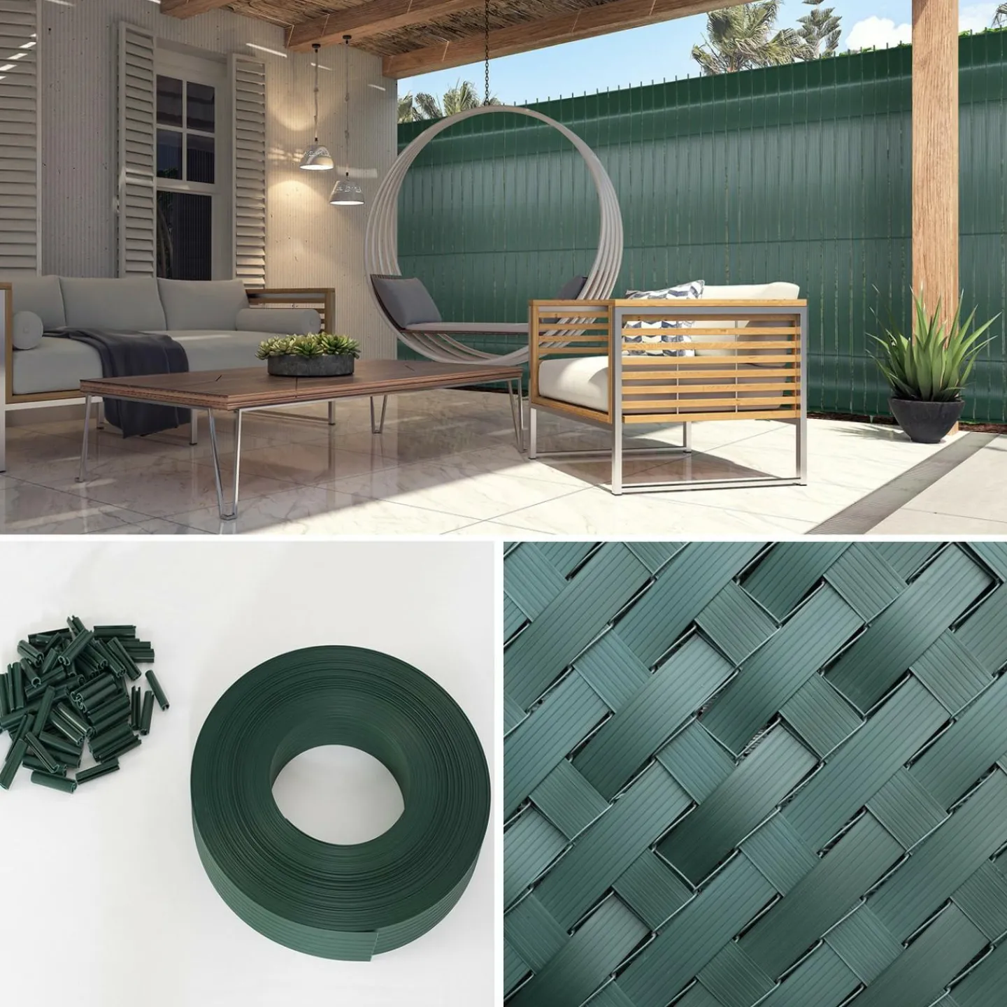 Kit de lamelles d’occultation pour grillage rigide vertes*IDMarket Online