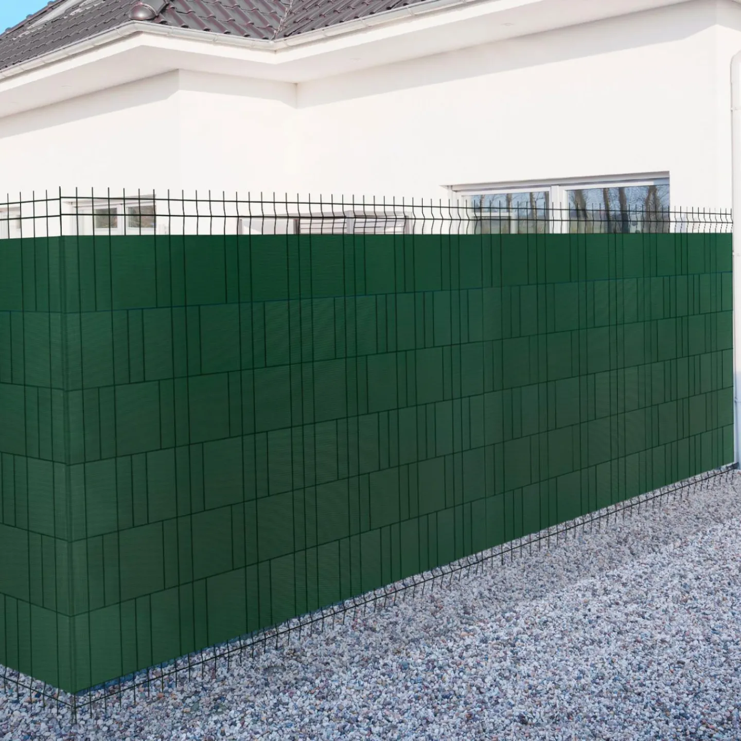 Lamelles occultantes PVC vert 35m pour grillage rigide*IDMarket