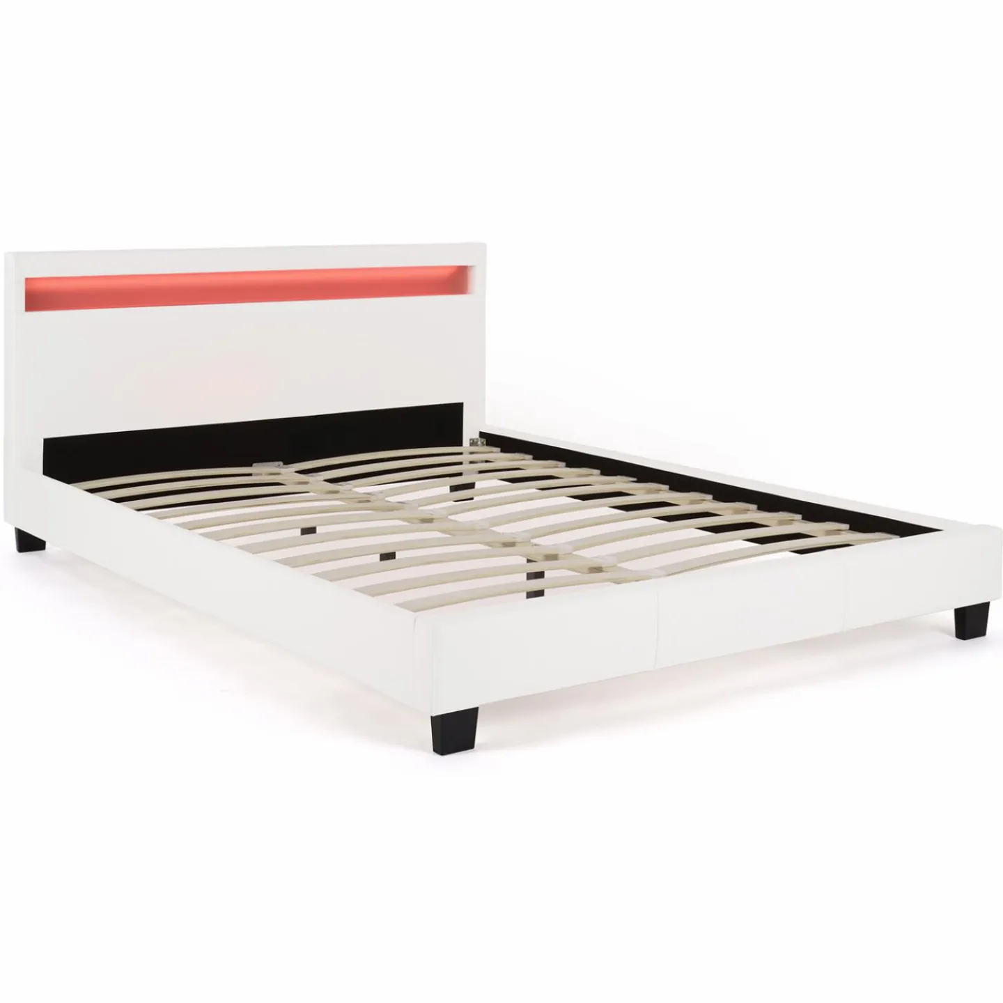 Lit avec LED 140x190 cm blanc*IDMarket New