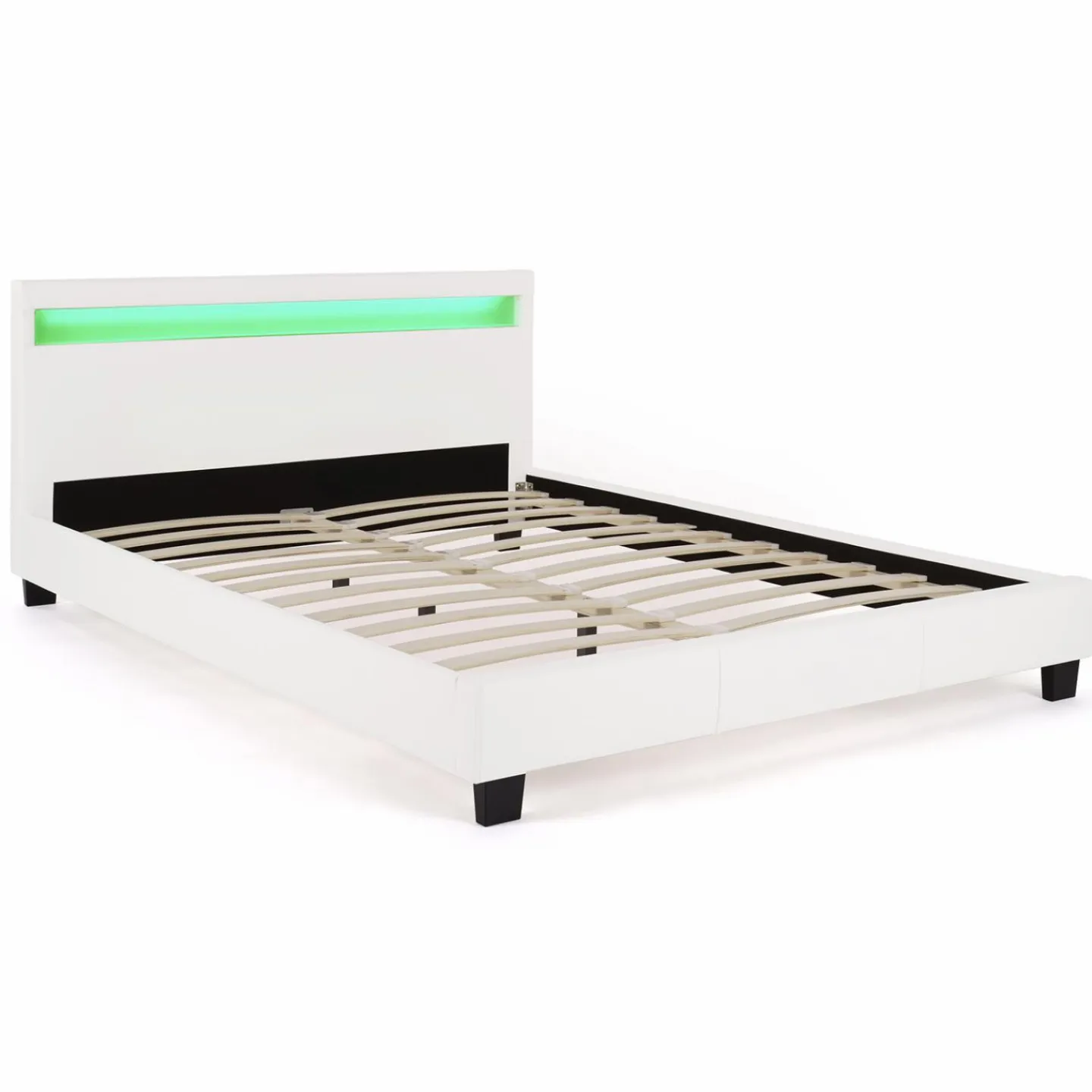 Lit avec LED 140x190 cm blanc*IDMarket New