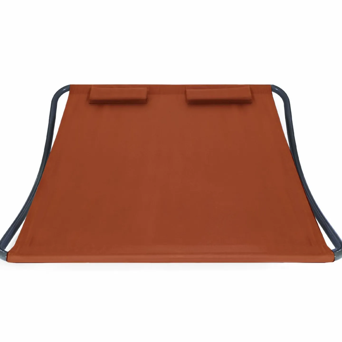 Lit bain de soleil 2 places terracotta en toile*IDMarket