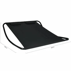 Lit bain de soleil double en toile noire*IDMarket Hot