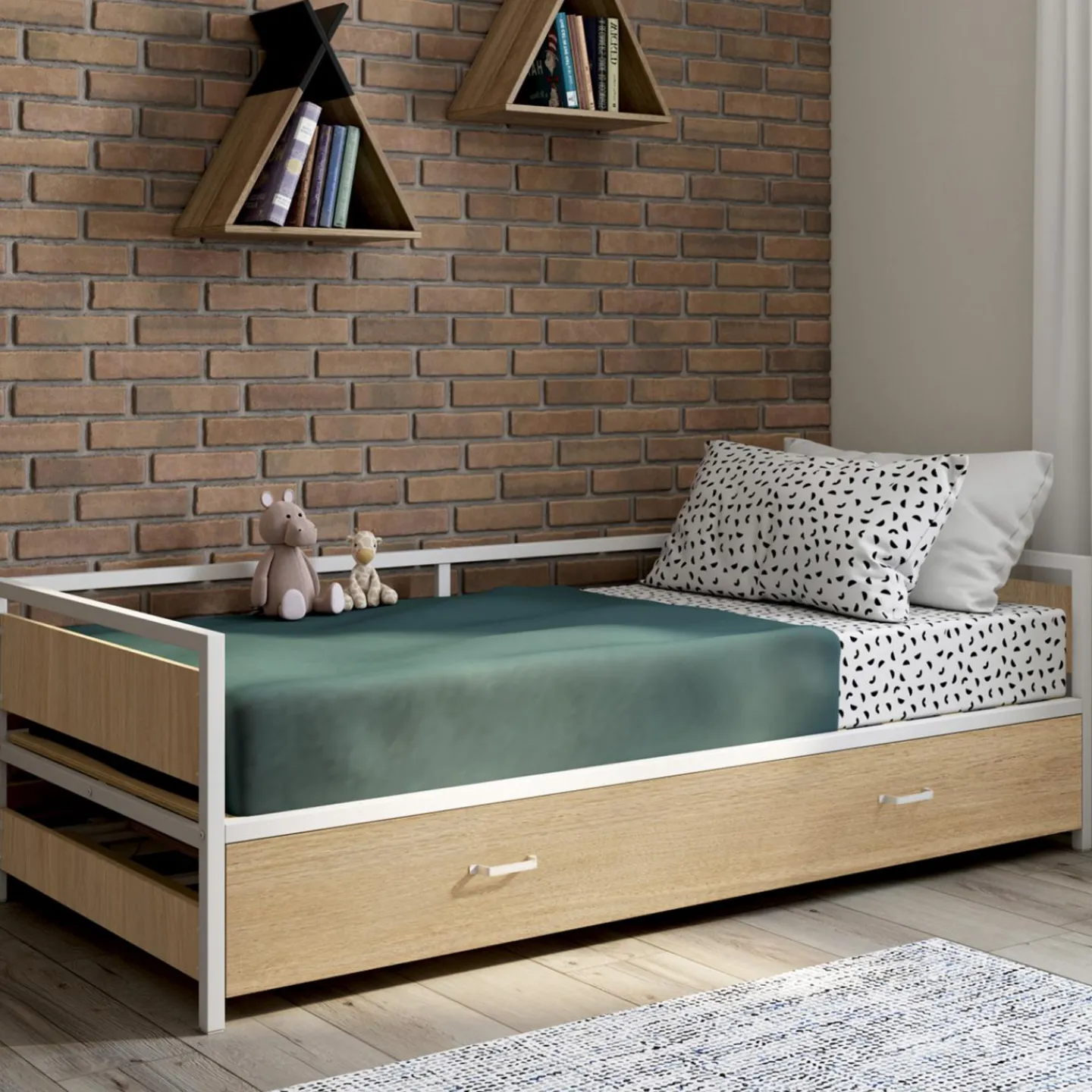 Lit banquette convertible style industriel*IDMarket