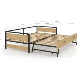 Lit banquette convertible 2 places industriel*IDMarket Discount