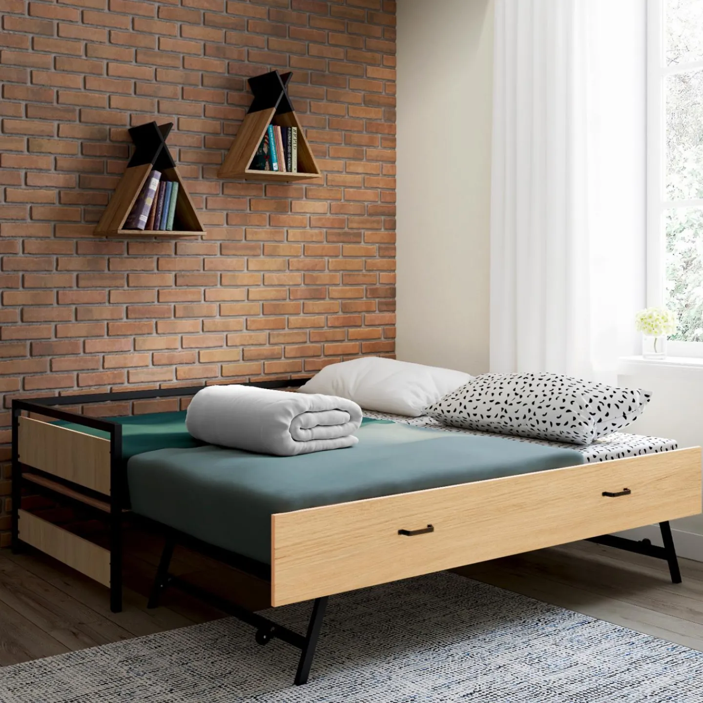 Lit banquette convertible 2 places industriel*IDMarket Discount