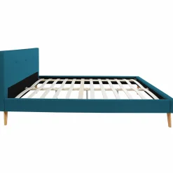 Lit bleu canard scandinave 140x190 cm*IDMarket Discount