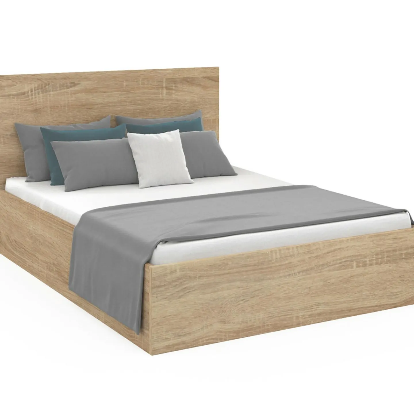 Lit coffre deux personnes façon hêtre 160 x 200 cm*IDMarket Hot