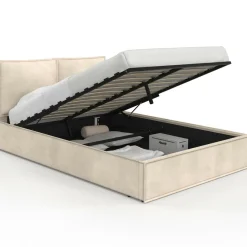 Lit coffre double beige 140 x 190*IDMarket Discount