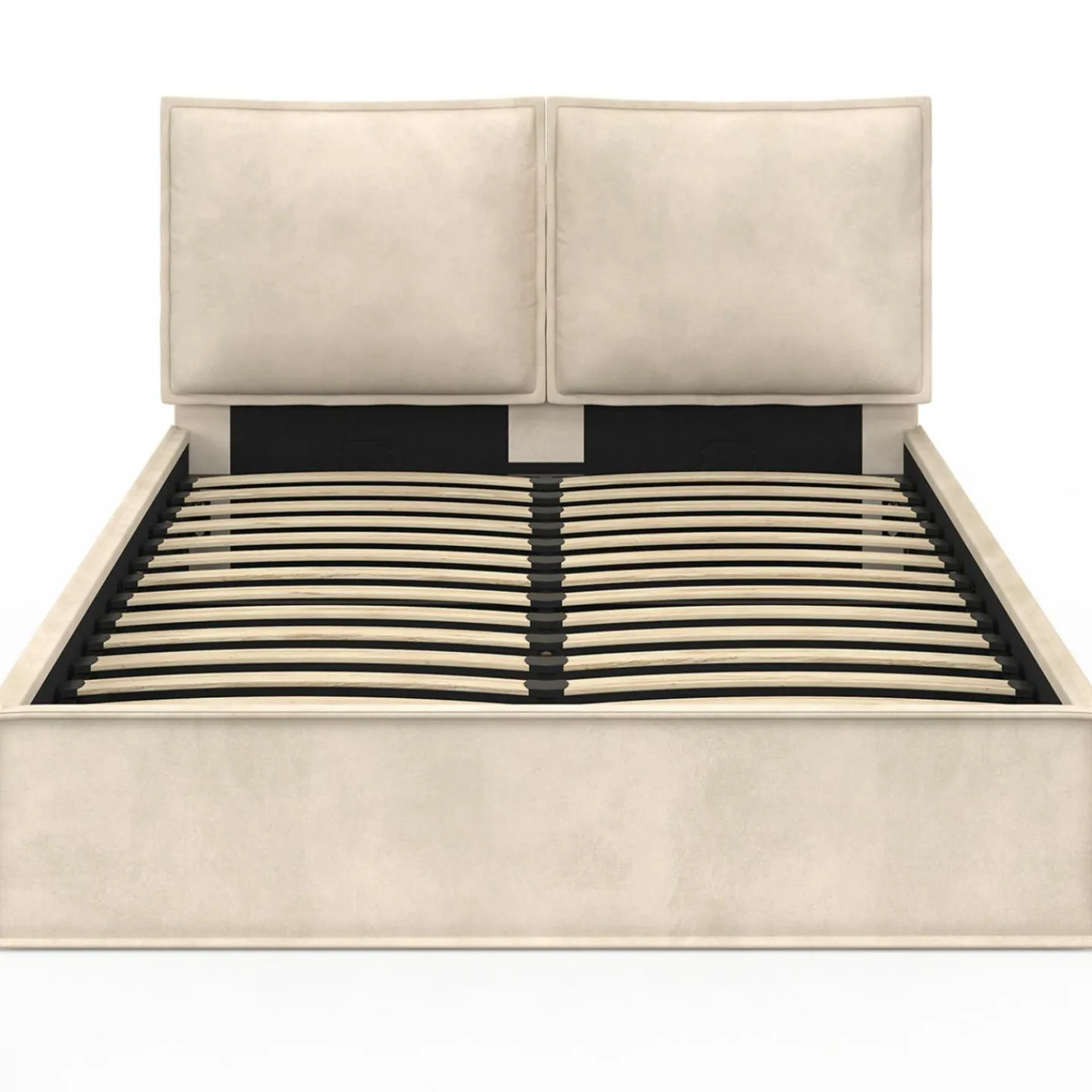 Lit coffre double beige 140 x 190*IDMarket Discount