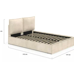 Lit coffre double beige 140 x 190*IDMarket Discount